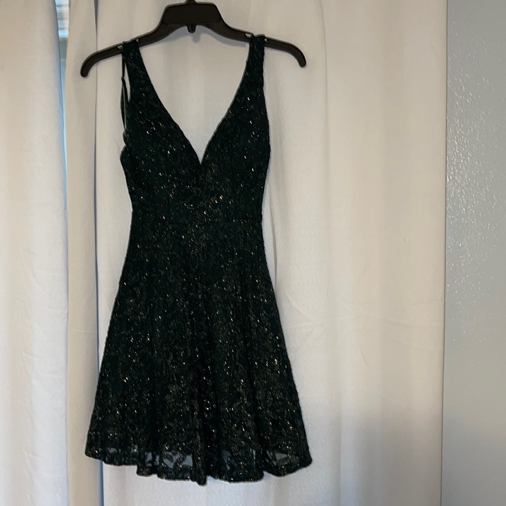 Green sparkly homecoming dress